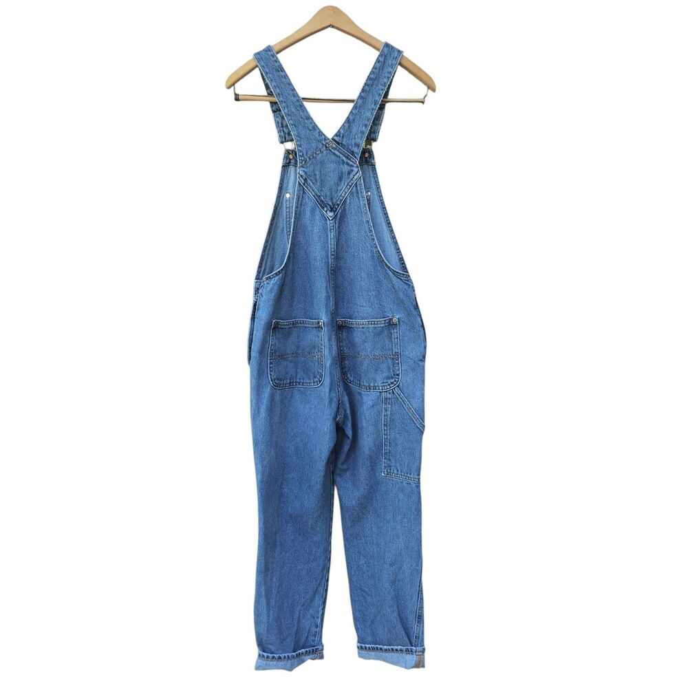 Old Navy Womens Med Wash Denim Overalls Size 2 Straight Leg Bib Pants - Picture 2 of 6